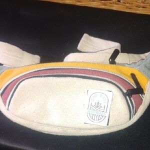 Dime Bags Naturals Canvas Waist Pack in Beige, Mustard & Burgundy